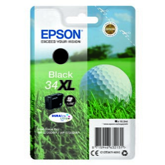 Epson originální ink C13T34714010, T347140, 34XL, black, 16.3ml, Epson WF-3720DWF, 3725DWF