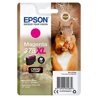 Epson originální ink C13T37934010, 378XL, magenta, 9,3ml, Epson XP-15000