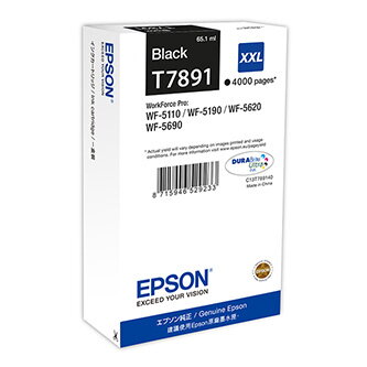 Epson originální ink C13T789140, T789, XXL, black, 4000str., 65ml, 1ks, Epson WorkForce Pro WF-5620DWF, WF-5110DW, WF-5690DWF