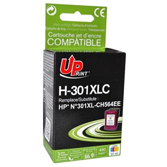 UPrint kompatibilní ink s CH564EE, HP 301XL, color, 450str., 21ml, H-301XLC, pro HP HP Deskjet 1000, 1050, 2050, 3000, 3050