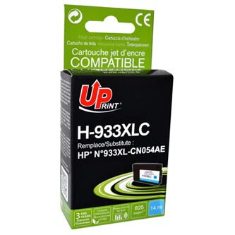 UPrint kompatibilní ink s CN054AE, HP 933XL, cyan, 825str., 14ml, H-933XL-C, pro HP Officejet 6100, 6600, 6700, 7110, 7610, 7510