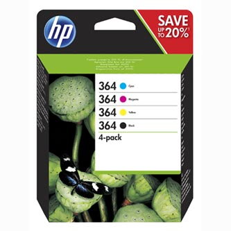 HP originální ink N9J73AE, HP 364 Combo pack, CMYK, blistr, HP 4-pack + paper Combo-pack,B8550,C5380,D5460