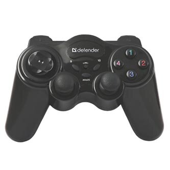 Gamepad Defender AAA, GAME MASTER WIRELESS, 2.4 GHz, 12tl., bezdrátové, černý, 3x AAA, vibrační, Windows 2000/XP/Vista/7