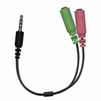 Audio rozdvojka, ACC-100, Jack (3.5mm) samec - 2x Jack (3.5mm) samice, 0.2 m, stereo, černá, Genius