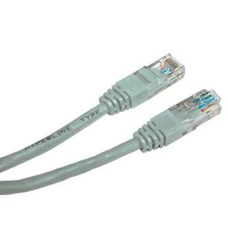 Cat.5, RJ45 M-7m, nestíněný, šedý, Logo