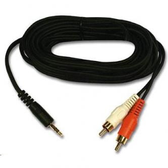 Kabel Jack (3,5mm) M- Cinch 2x M, 10m, černá