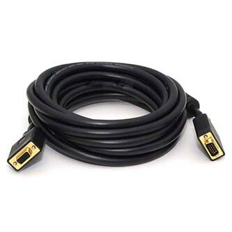 Kabel VGA (D-sub) M- VGA (D-sub) F, 2m, zlacené konektory, černá