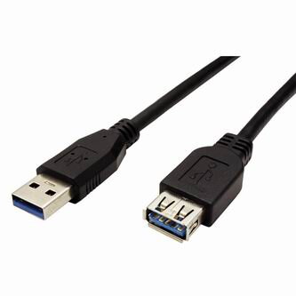 Kabel USB (3.0), USB A M- USB A F, 1.8m, černý