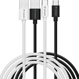 Verbatim USB kabel USB A samec - USB C samec, 18W, 1m, černo-bílá, box, 32393