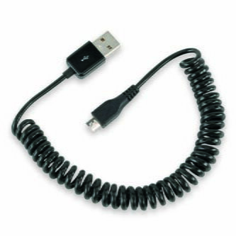 Kabel USB (2.0), USB A M- USB micro M, 1m, kroucený, černý