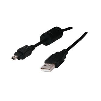 Kabel USB (2.0), USB A M- 4 pin M, 1.8m, černý, Logo, blistr, FUJI