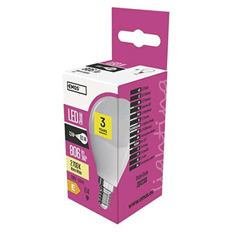 LED žárovka EMOS Lighting E14, 220-240V, 7.3W, 806lm, 2700k, teplá bílá, 30000h, Classic 86x45x45 mm