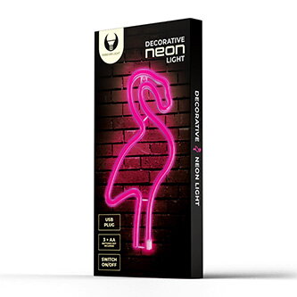 Neon LED Light Flamingo pink Bat + USB FLNE18 Forever Light