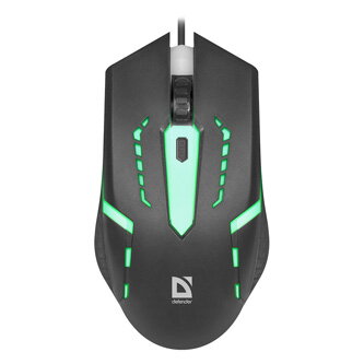 Defender Myš Hit MB-601, 1200DPI, optická, 4tl., 1 kolečko, drátová USB, černá, herní, podsvícená