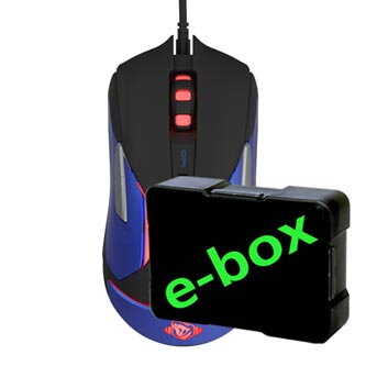 E-Blue Myš Auroza Gaming V2, 5000DPI, optická, 6tl., 1 kolečko, drátová USB, černá, herní, e-box