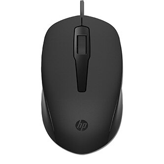 HP myš 150 1600DPI, optická, 3tl., 1 kolečko, drátová USB-A, černá, 1 ks Windows 7,8,10, Mac 10.1 a vyšší