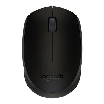Logitech Myš B170, 1000DPI, 2.4 [GHz], optická, 3tl., 1 kolečko, bezdrátová, černá, 1 ks AA, miniaturní USB přijímač, kancelářská