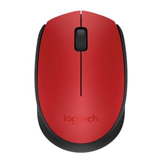 Logitech Myš M171, 1000DPI, 2.4 [GHz], optická, 3tl., 1 kolečko, bezdrátová, červená, 2 ks AA, k notebooku, univerzální