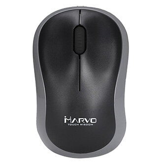Marvo Myš DWM100GY, 1000DPI, 2.4 [GHz], optika, 3tl., 1 kolečko, bezdrátová, černo-šedá, 1 ks AAA, kancelářská
