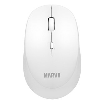 Marvo Myš WM103WH, 1600DPI, 2.4 [GHz], optika, 4tl., bezdrátová, bílá, 1 ks AA, kancelářská, tichá