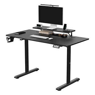 Pracovní stůl, elektricky nastavitelná výška, 120X60 cm, 72-117 cm, HIGHLANDER BLACK, černý, ULTRADESK