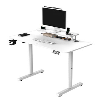 Pracovní stůl, elektricky nastavitelná výška, 120X60 cm, 72-117 cm, HIGHLANDER WHITE, bílý, ULTRADESK