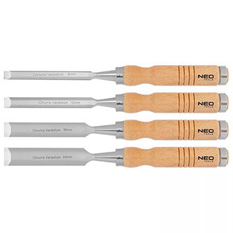 Dláta 37-800, sada, 6, 12, 18, 24 mm, 4 ks, NEO TOOLS