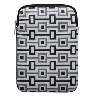 Obal na tablet 10.1", Geometric, bílý z neoprénu