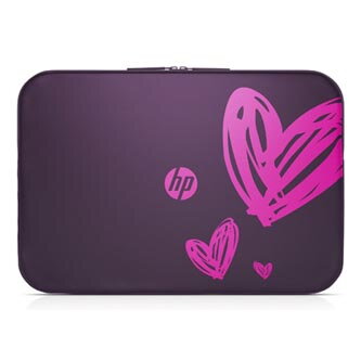 Obal na notebook 15,6", Spectrum Hearts, fialový z polyuretanu, HP