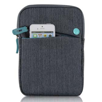 Obal na tablet 8", CANVAS, šedo-modrý z plátna