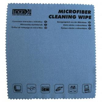 Čisticí utěrka, mikrovlákno, s potiskem, velmi jemná na omak, 30x30cm, modrá, LOGO