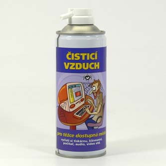 Čisticí hořlavý stlačený vzduch, na těžce přístupná místa, 400 ml, Čistík