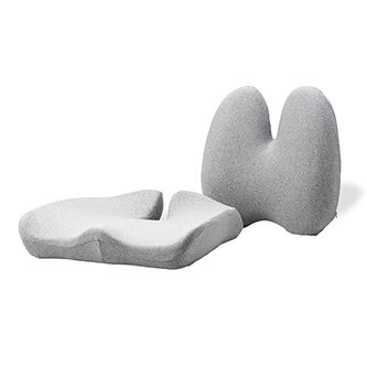 Set bederní opěrky a podsedáku, pod hýždě, ergonomický, šedý, paměťová pěna, Powerton