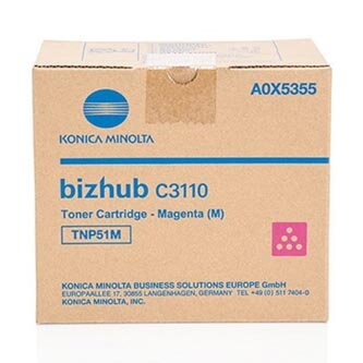 Konica Minolta originální toner A0X5355, magenta, 5000str., TNP-51M, Konica Minolta Bizhub C3110, O