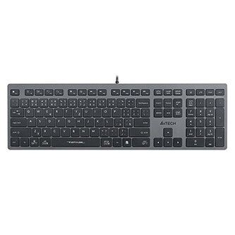 A4Tech FX50, Klávesnice CZ, klasická, nízkoprofilová typ drátová (USB), šedá