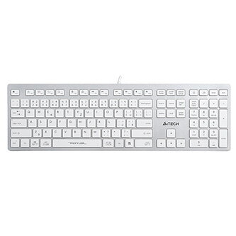 A4Tech FX50, Klávesnice CZ, klasická, nízkoprofilová typ drátová (USB), bílá