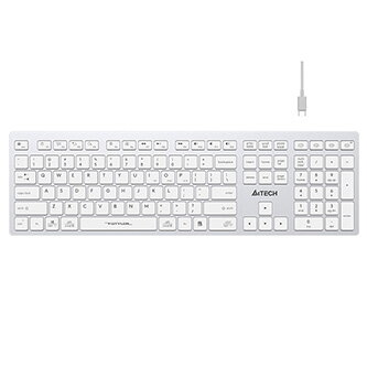 A4Tech FBX50C-WH klávesnice bezdrátová CZ/SK, bílá
