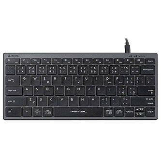 A4Tech FX51, Klávesnice CZ, bez numeriky, nízkoprofilová typ drátová (USB), šedá