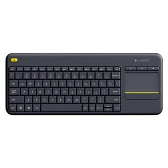 Logitech K400 Plus, Klávesnice AA, CZ, multimediální, 2.4 [GHz], bezdrátová, černá