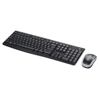 Logitech MK270, Sada klávesnice s bezdrátovou laserovou myší, AAA, CZ, multimediální, 2.4 [GHz], bezdrátová, černá