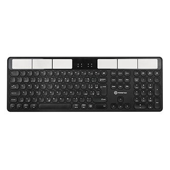 Powerton SolarSlim, Solární klávesnice CZ/SK, Multi-Device typ 2.4 GHz Dongle + Dual Bluetooth, bezdrátová, černá